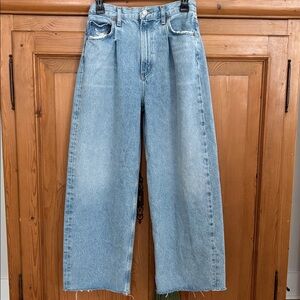 Agolde Dagna Light Blue Pleated Jeans 24